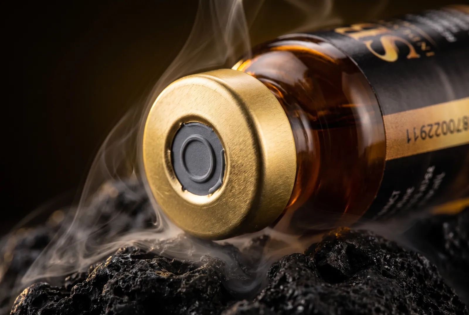 A sealed vial before reconstitution.